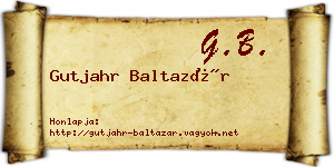 Gutjahr Baltazár névjegykártya